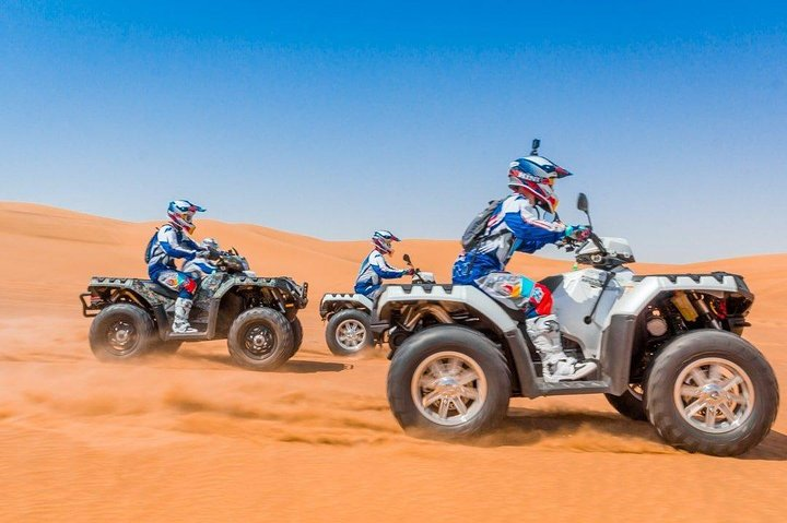 Experience the rush of dune bashing across golden sands followed by a sumptuous four-course barbecue dinner under the starlit sky offering unforgettable memories in Dubai.